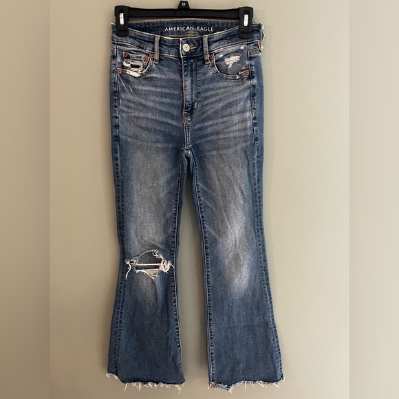 American Eagle Outfitters Denim - American Eagle Stretch Super High-Rise Flare, Medium Wash, Size 0